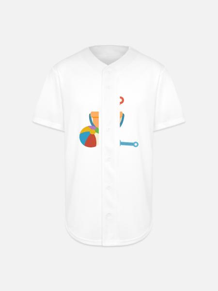 Beach Bucket Playset - Full Button Jersey - white