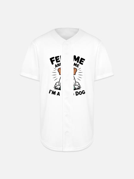 Happy Pup Meal Moment - Full Button Jersey - white