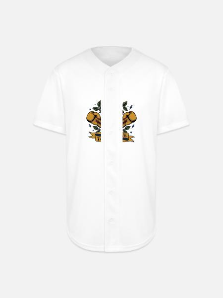 Tough Love Heart Boxing - Full Button Jersey - white