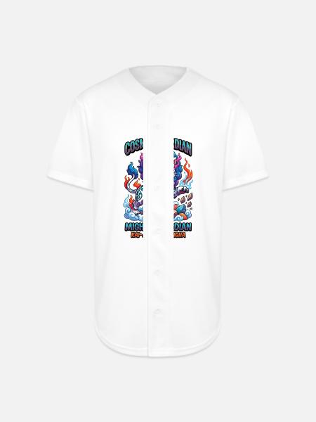 Cosmic Singha Mighty Kaiju Guardian - Full Button Jersey - white