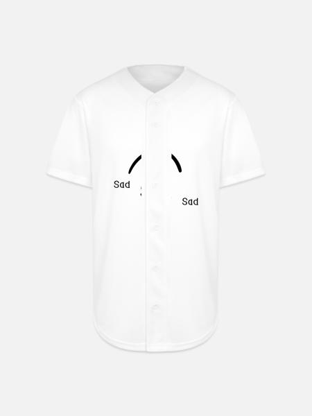 sad face - Full Button Jersey - white