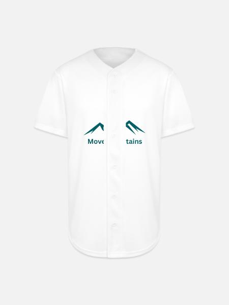 Move Mountains Mountain Crest Logo - Full Button Jersey - white