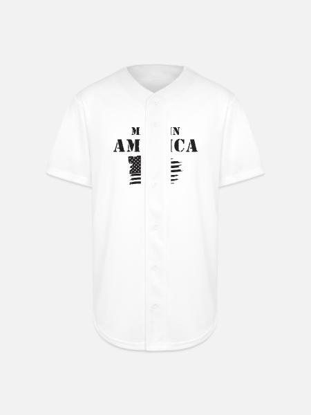 Made in America Flag - Full Button Jersey - white