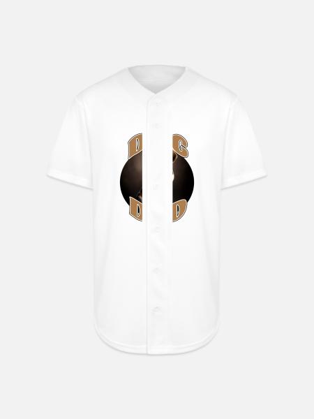 Beagle Dad Graphic Tee - Full Button Jersey - white