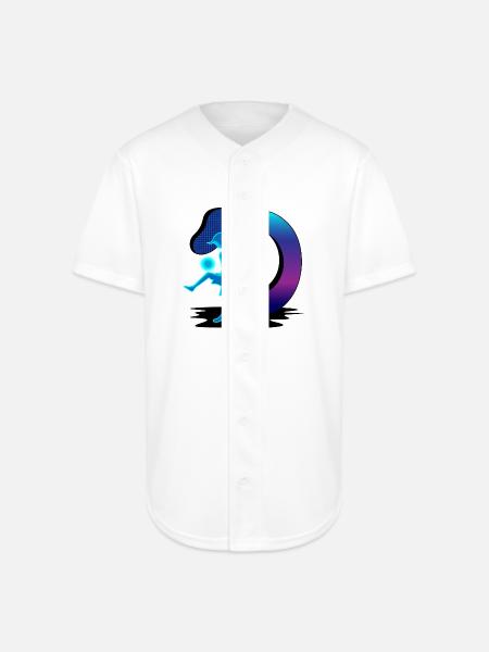 Neon Silhouette in Portal - Full Button Jersey - white