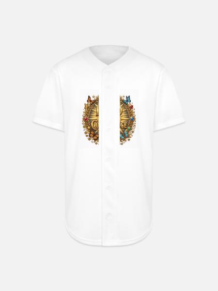 Lead with Confidence Golden Emblem - Full Button Jersey - white