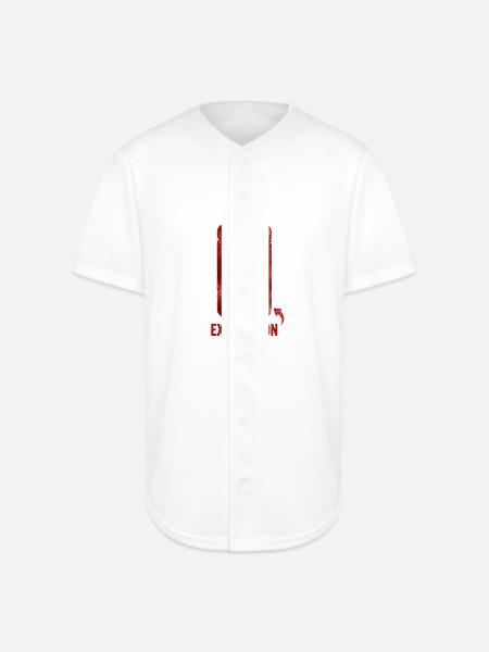 1% Exhaustion Battery Art - Full Button Jersey - white