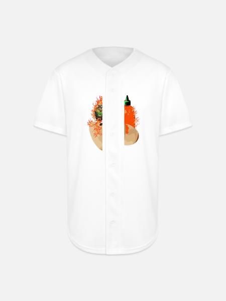 CHILLI BREATHING DRAGON - Full Button Jersey - white