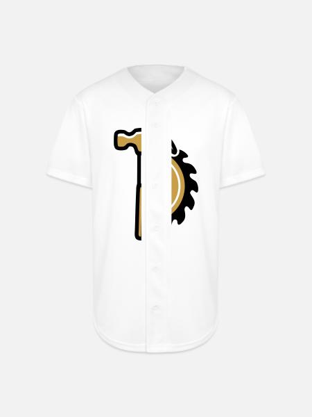 Hammer Circular Saw Logo - Full Button Jersey - white