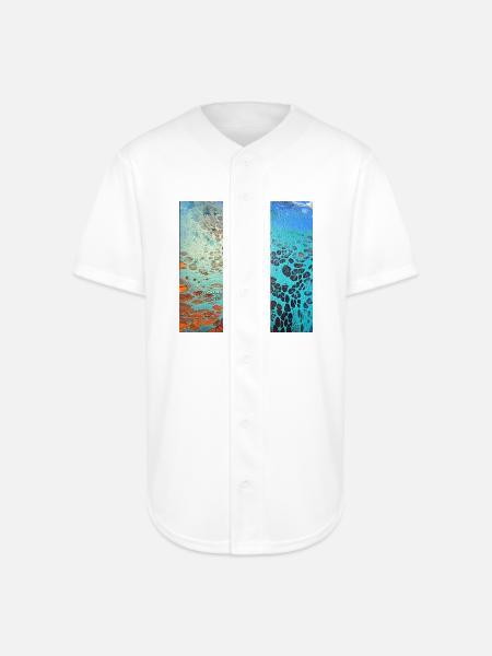 Aqua Cell Burst - Full Button Jersey - white