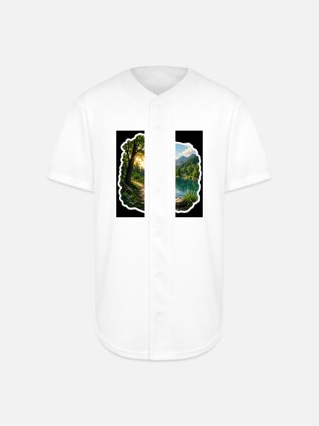 Lakeside Trail in Alpine Sun - Full Button Jersey - white