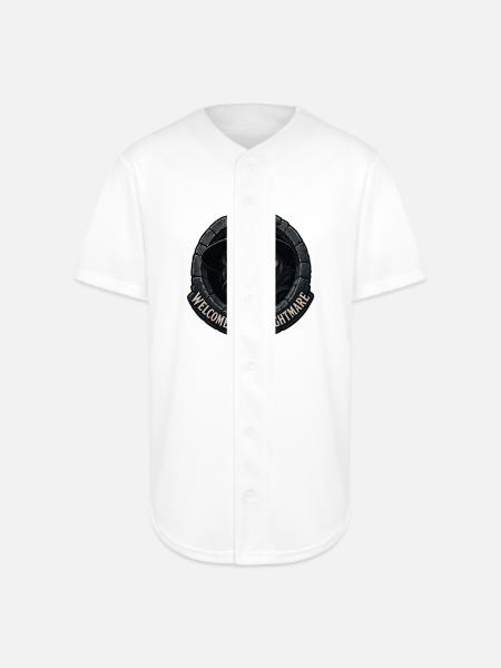 Nightmare Witch in Stone Ring - Full Button Jersey - white