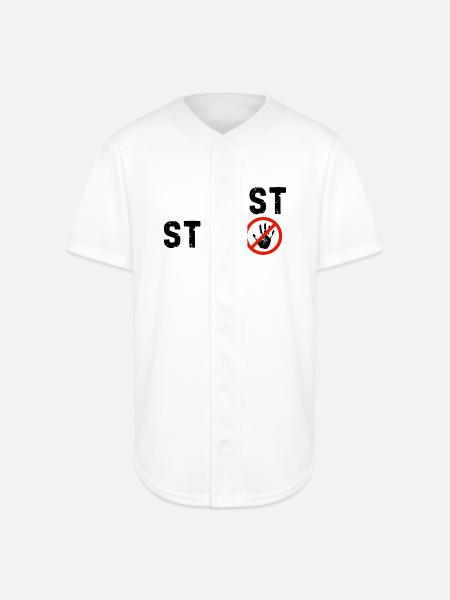 Just stop anything bad - Full Button Jersey - white