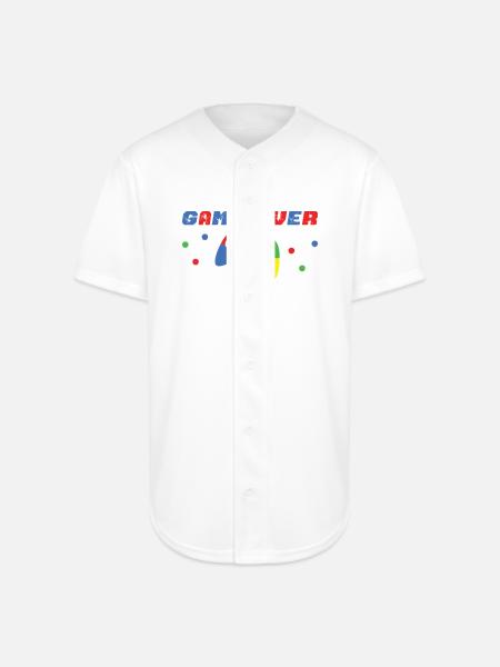 GAME_OVER - Full Button Jersey - white