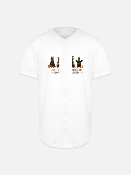 Doberman Halloween Crew - Full Button Jersey - white
