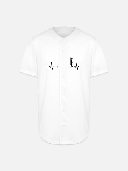 Dog ECG Heartline - Full Button Jersey - white