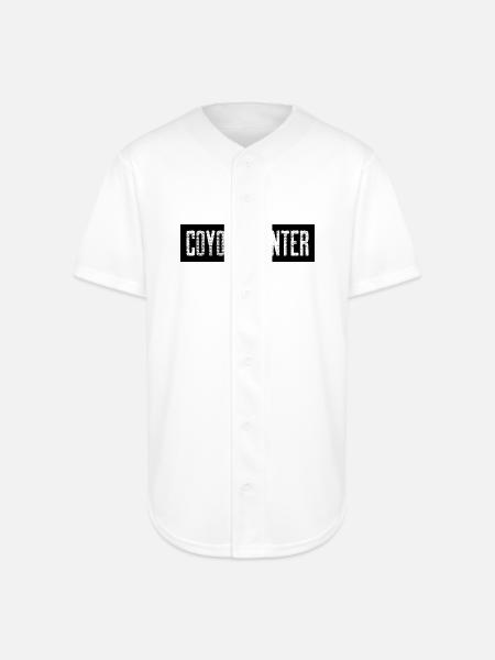 Coyote Hunter; Black with White - Full Button Jersey - white