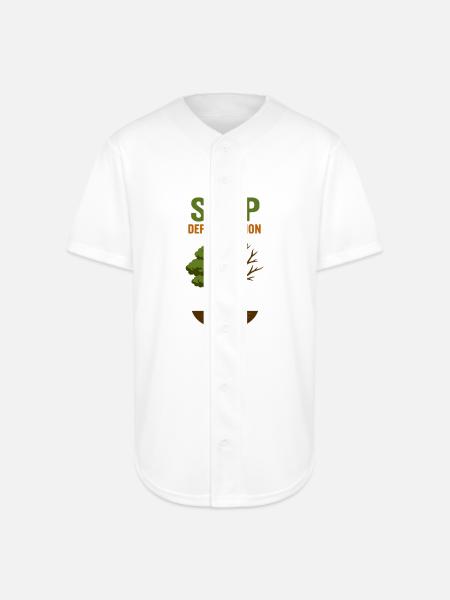Environmental Conservation Deforestation Awareness - Full Button Jersey - white