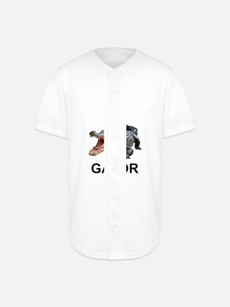 Gator shirt - Full Button Jersey - white