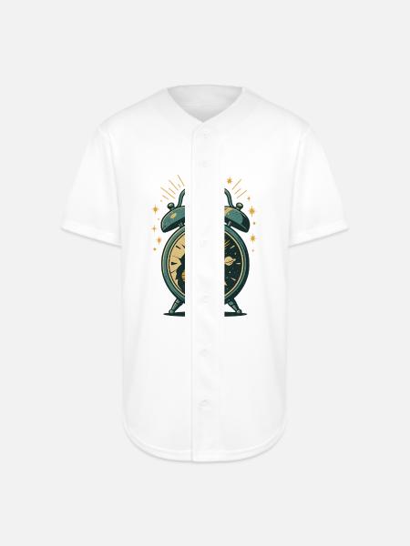 Alarm Clock Galaxy - Full Button Jersey - white