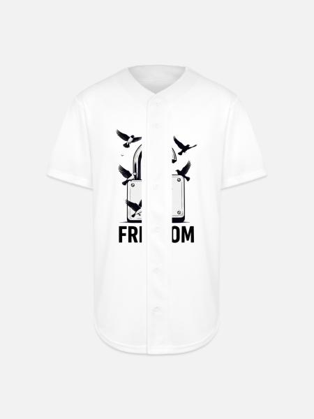 Freedom Breaks All Locks - Full Button Jersey - white