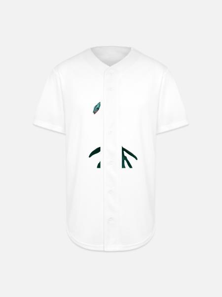 Emerald Long Neck Dino Tee - Full Button Jersey - white