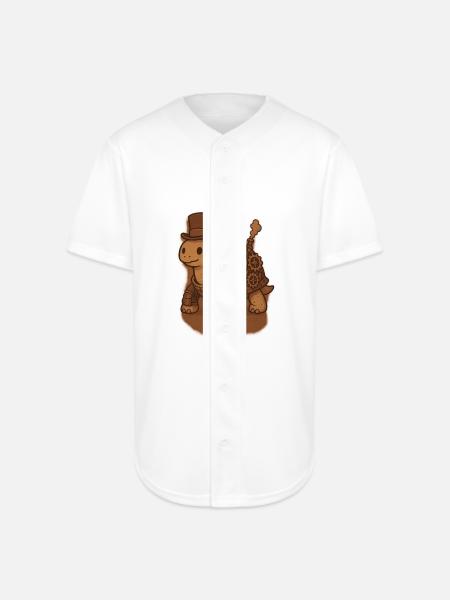 Steampunk Tortoise Clockwork - Full Button Jersey - white