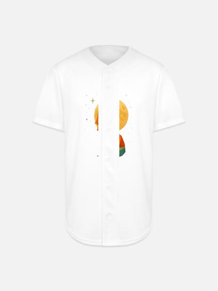 Low-Poly Fox Moonlit Night - Full Button Jersey - white