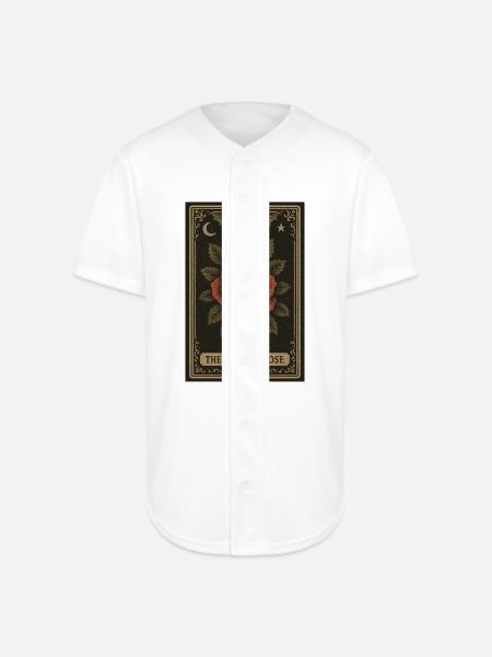Dagger Rose Tarot Card - Full Button Jersey - white