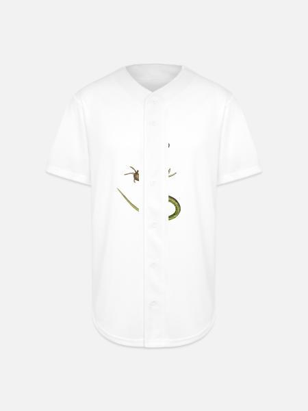Emerald Salamander Illustration - Full Button Jersey - white
