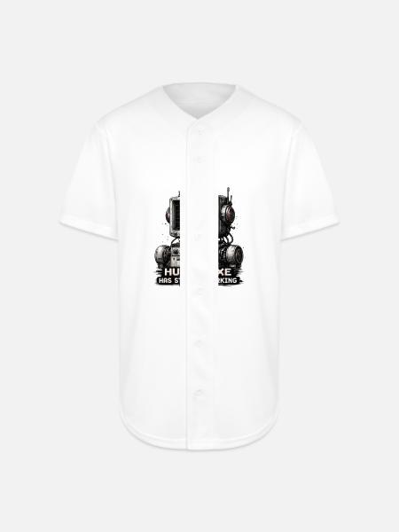 Heartbeat Robot: Human.Exe Stopped - Full Button Jersey - white