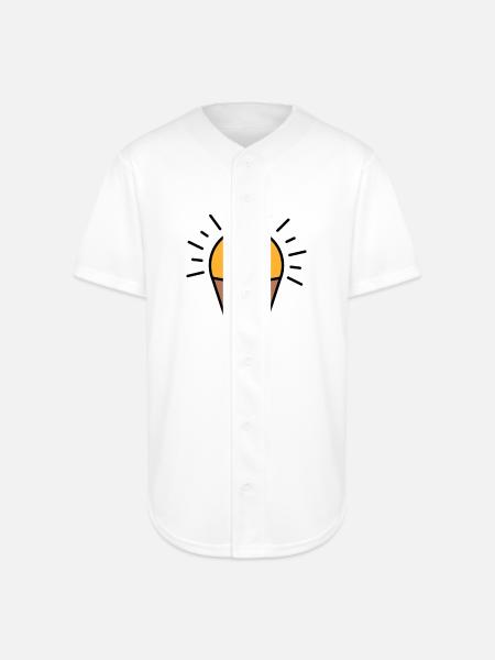 Cheerful Ice Cream Cone - Full Button Jersey - white