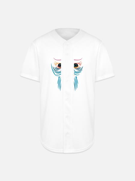Smile Face - Full Button Jersey - white