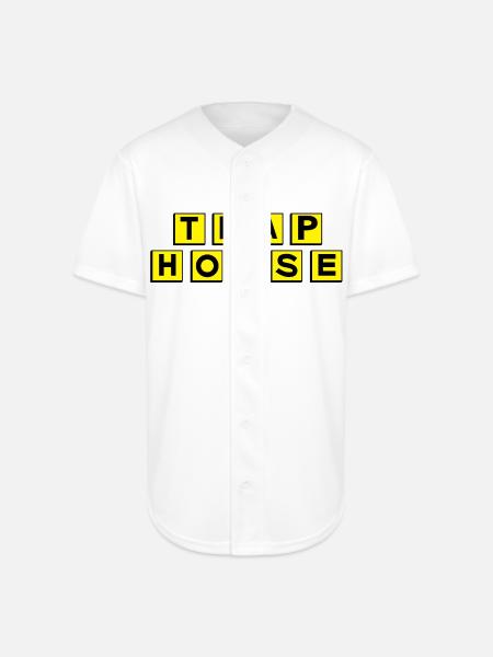 Trap House - Full Button Jersey - white