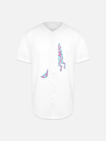 Howling Wolf Calligraffiti - Full Button Jersey - white