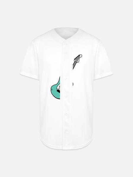 Strumming_Along - Full Button Jersey - white