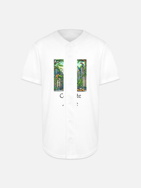 Concrete Jungle - Full Button Jersey - white