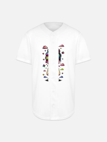Cosmic Cone Creature - Full Button Jersey - white
