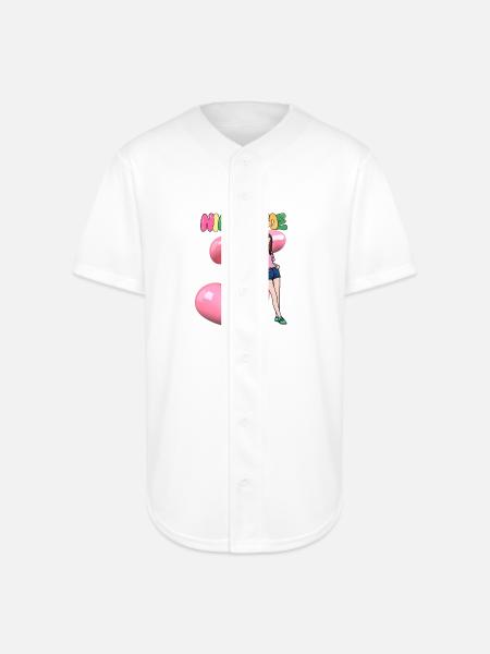 Nick Name J - Full Button Jersey - white