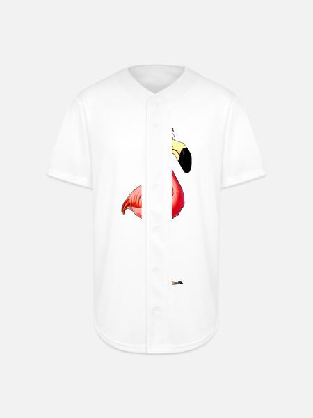 Flamingos Style - Full Button Jersey - white