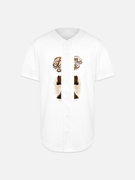 Freedom Bells: Rustic Bronze Emblem - Full Button Jersey - white