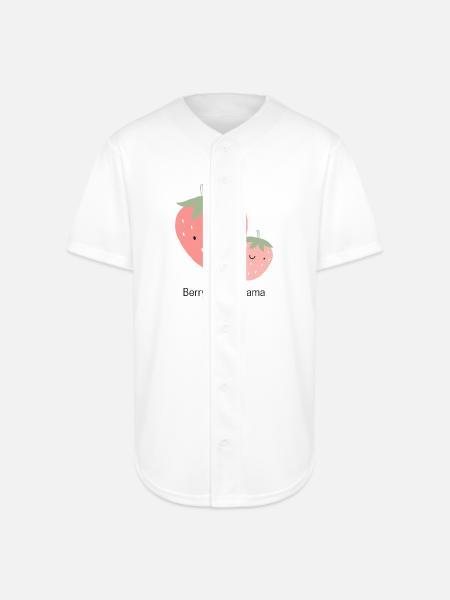 Berry Happy Mama - Full Button Jersey - white