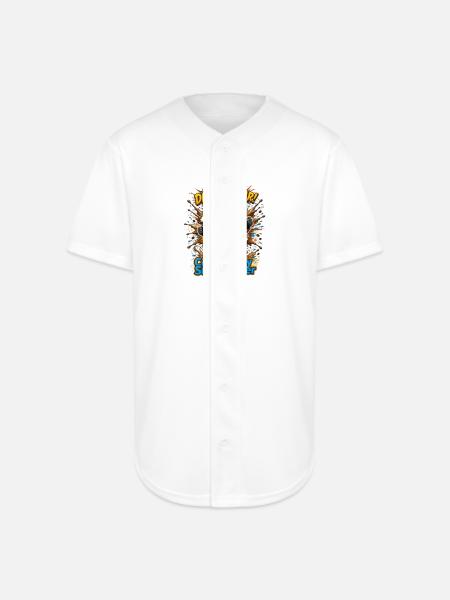 Coffee Is My Superpower Hero - Full Button Jersey - white