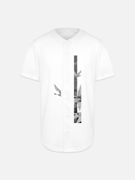 Dove Stripes Mono - Full Button Jersey - white
