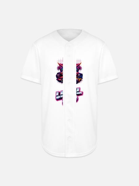 Neon Level Up Arcade - Full Button Jersey - white