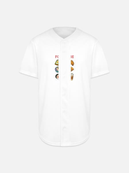 Food vibe - Full Button Jersey - white
