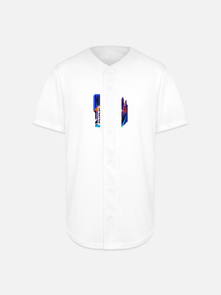 Night Ride Neon City - Full Button Jersey - white