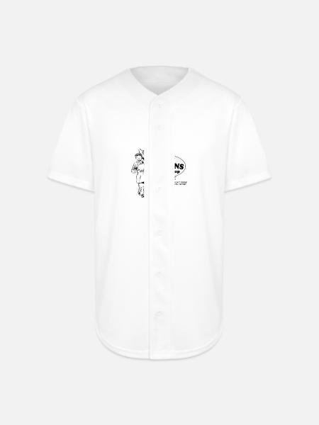 Beef Curtains Butcher Shop - Full Button Jersey - white