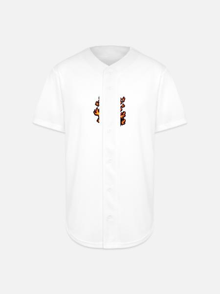 Flaming Piston Mascot - Full Button Jersey - white