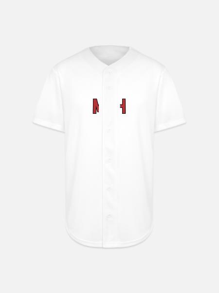Meh Expression Bold Typography - Full Button Jersey - white